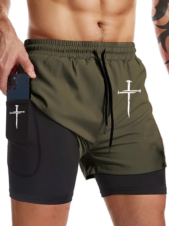 Shorts Cross estampado Double Layer (With bolsillos) para hombre