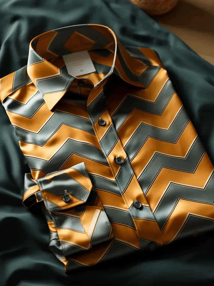 Camisa elegante Romantic a rayas de manga larga para hombre