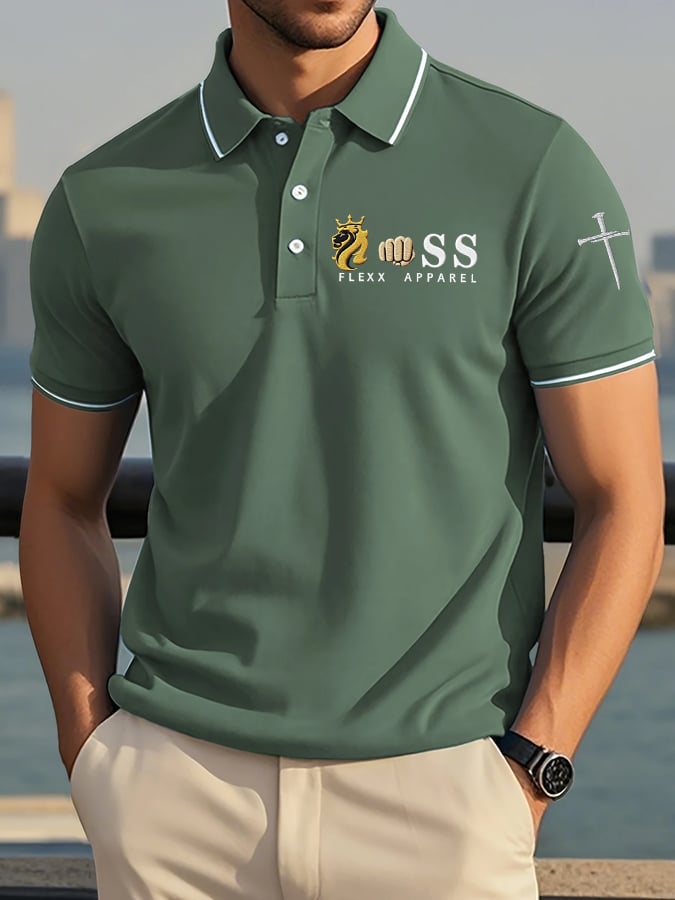 Camisa polo de moda gráfico Design casual para hombre