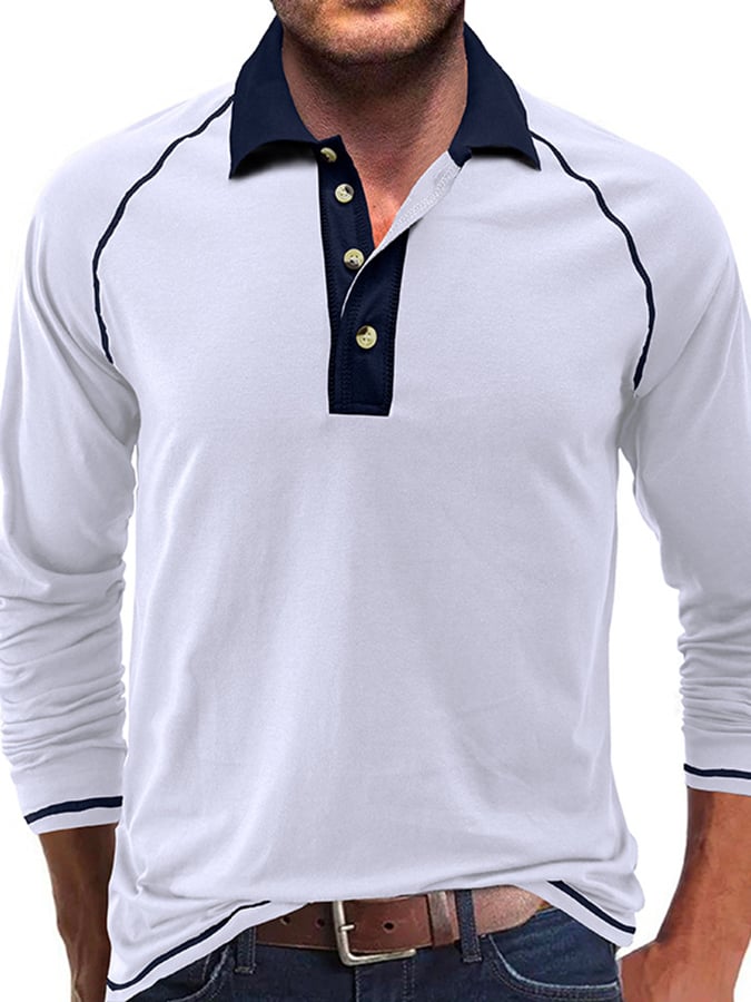 Camisa polo Athletic casual Raglan Sleeve Half Button