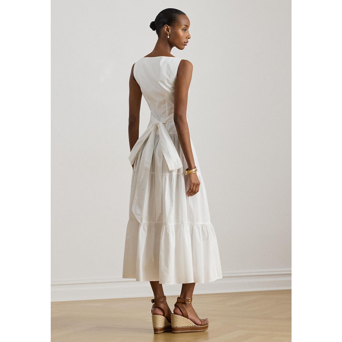 Women's Cotton Broadcloth Tiered Dress - 2