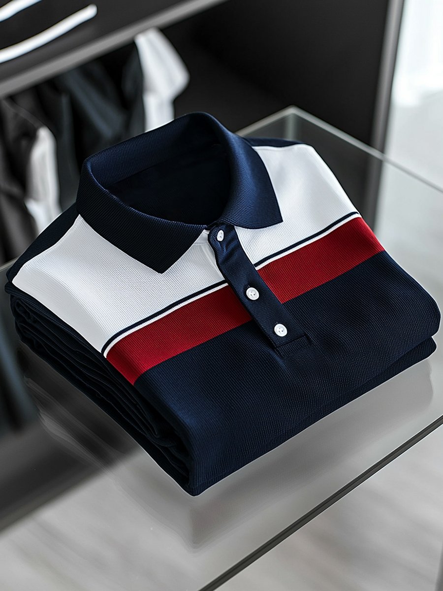 Camisa polo vintage ejecutivo de manga larga para hombre
