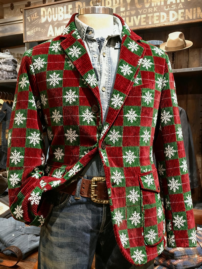 Saco vintage casual Christmas Party pana para hombre