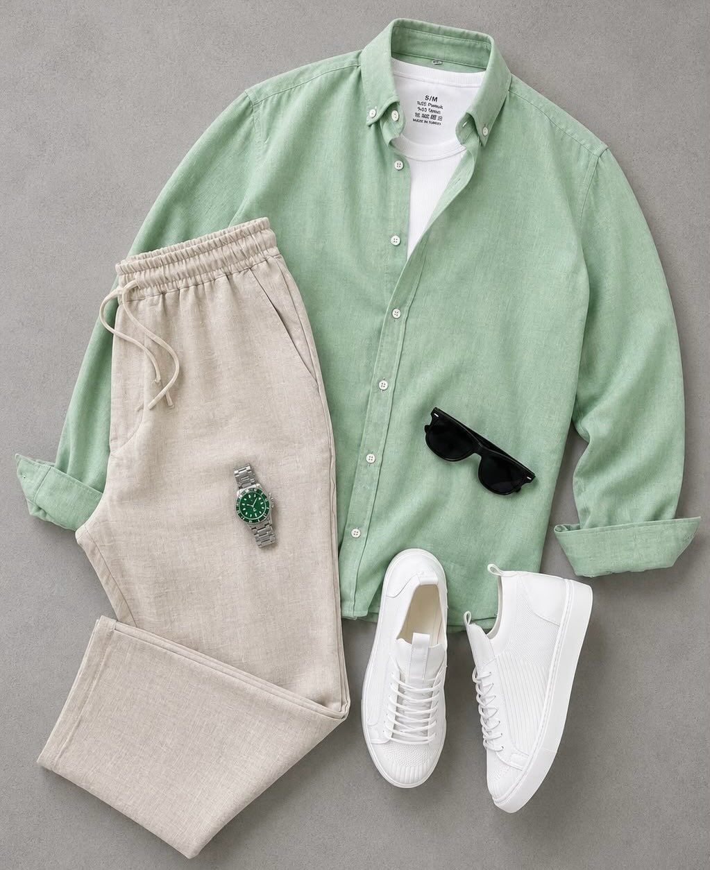 para hombre casual de manga larga camisa and Trousers Set