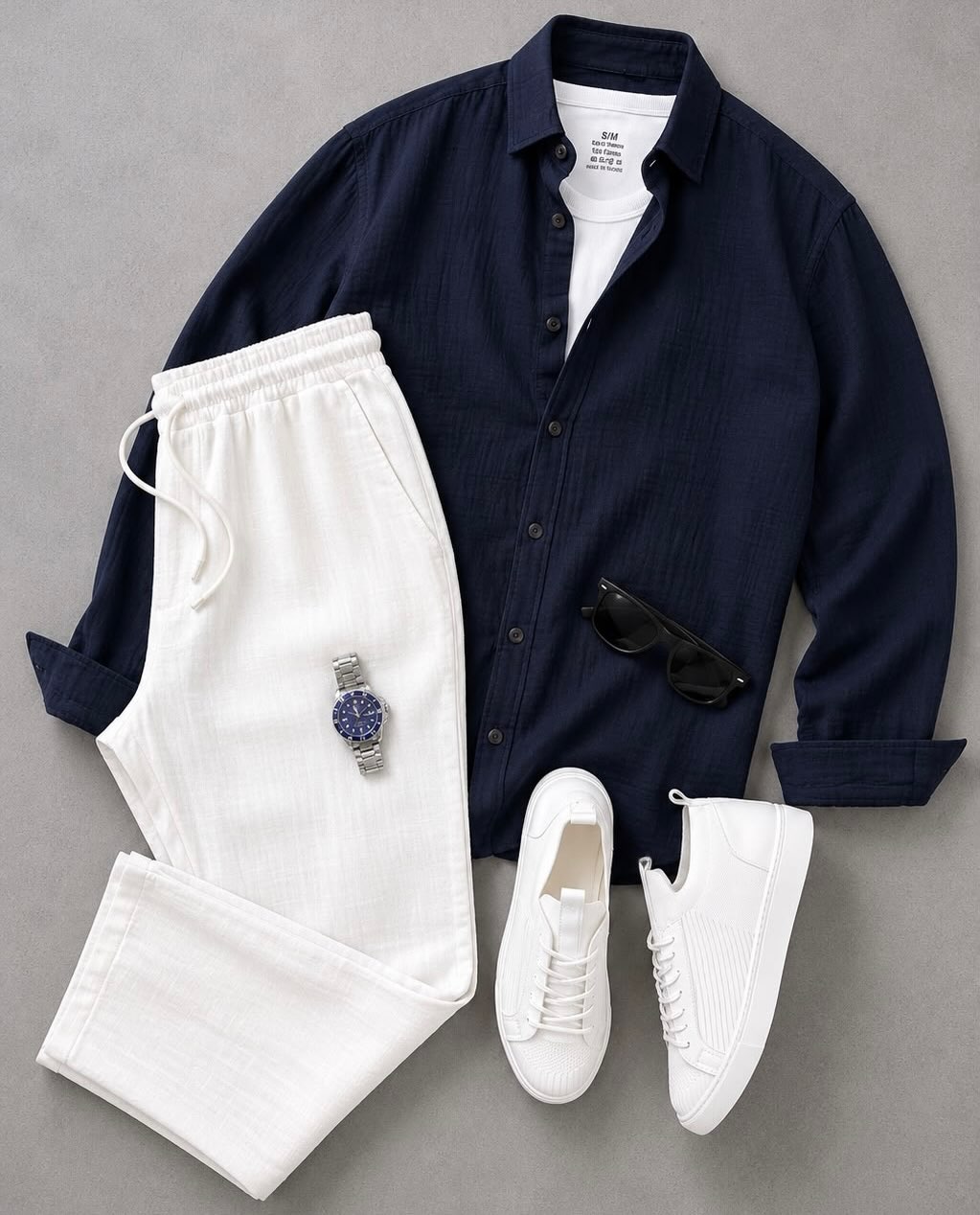 para hombre casual de manga larga camisa and Trousers Set