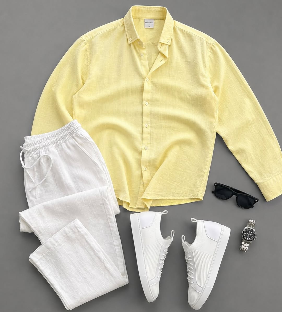 para hombre casual de manga larga camisa and Trousers Set