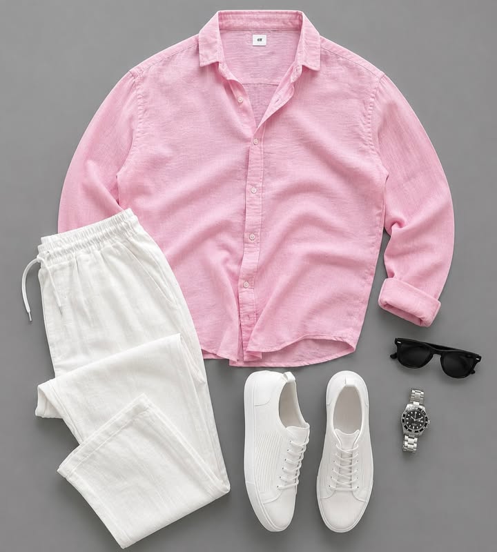 para hombre casual de manga larga camisa and Trousers Set