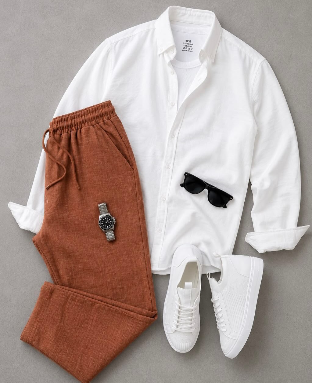 para hombre casual de manga larga camisa and Trousers Set