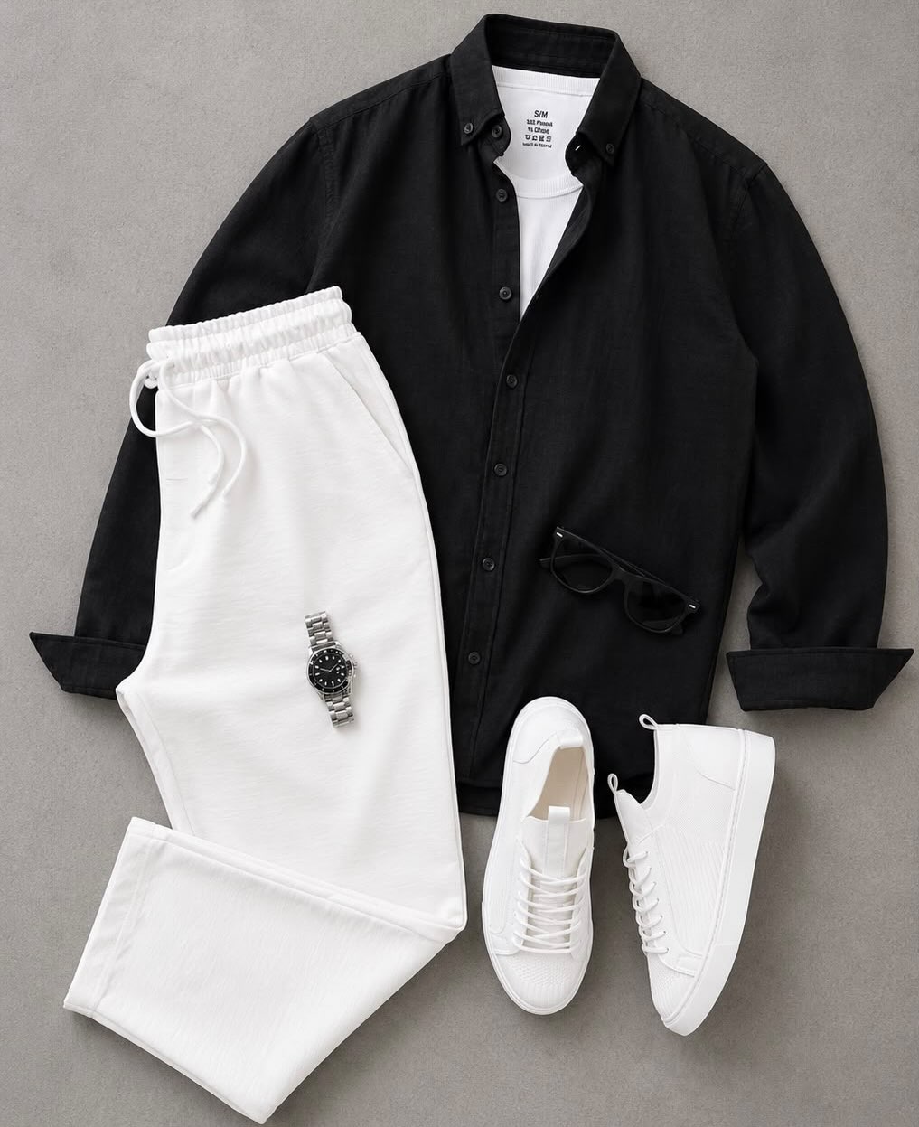 para hombre casual de manga larga camisa and Trousers Set