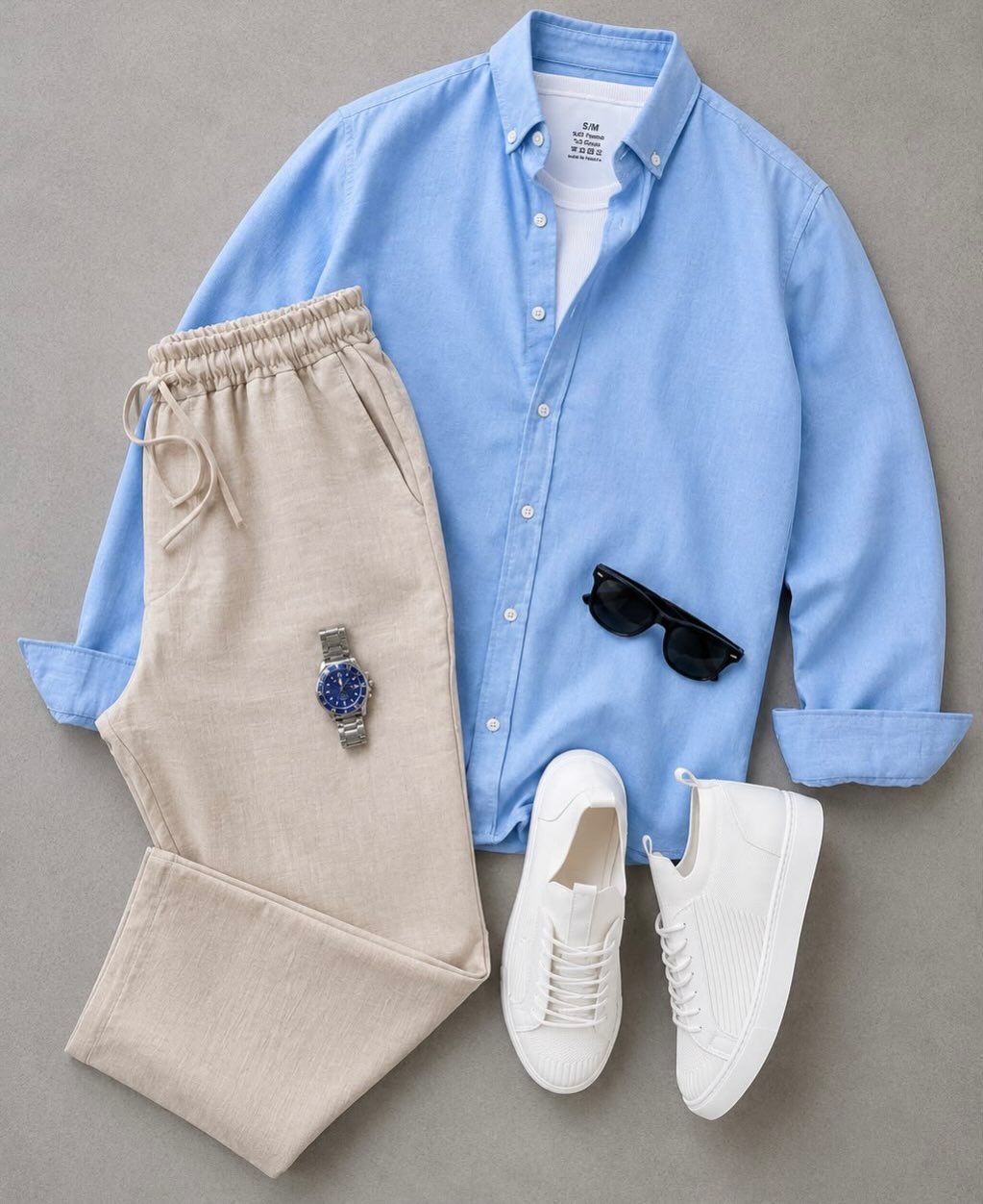 para hombre casual de manga larga camisa and Trousers Set