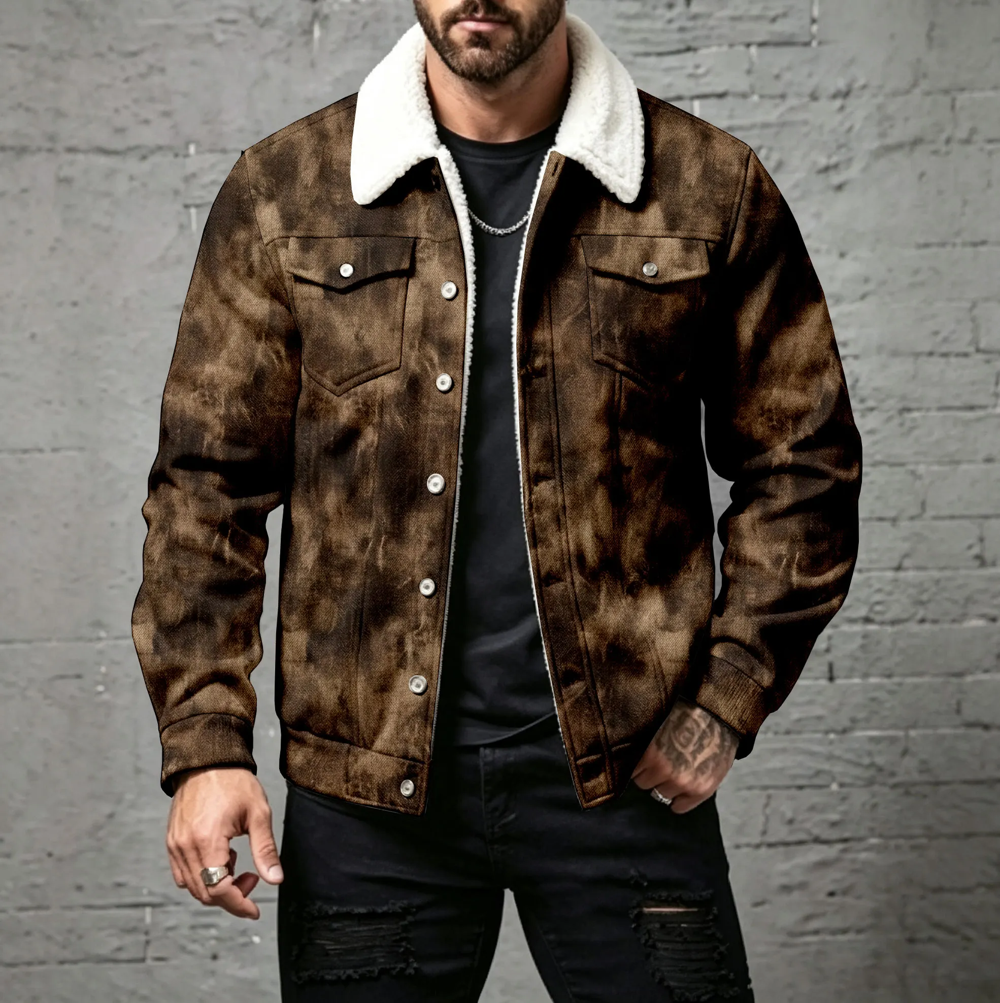 para hombre casual Gradient-Print Button-Front Cardigan