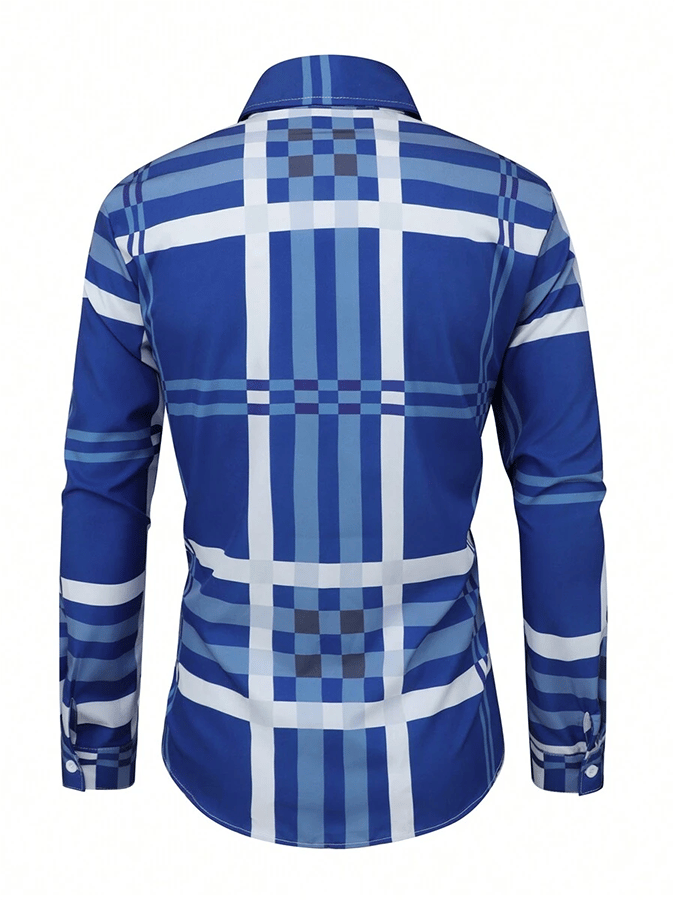 Camisa a cuadros ejecutivo casual para hombre
