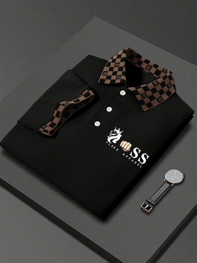Camisa polo Letter estampado casual para hombre