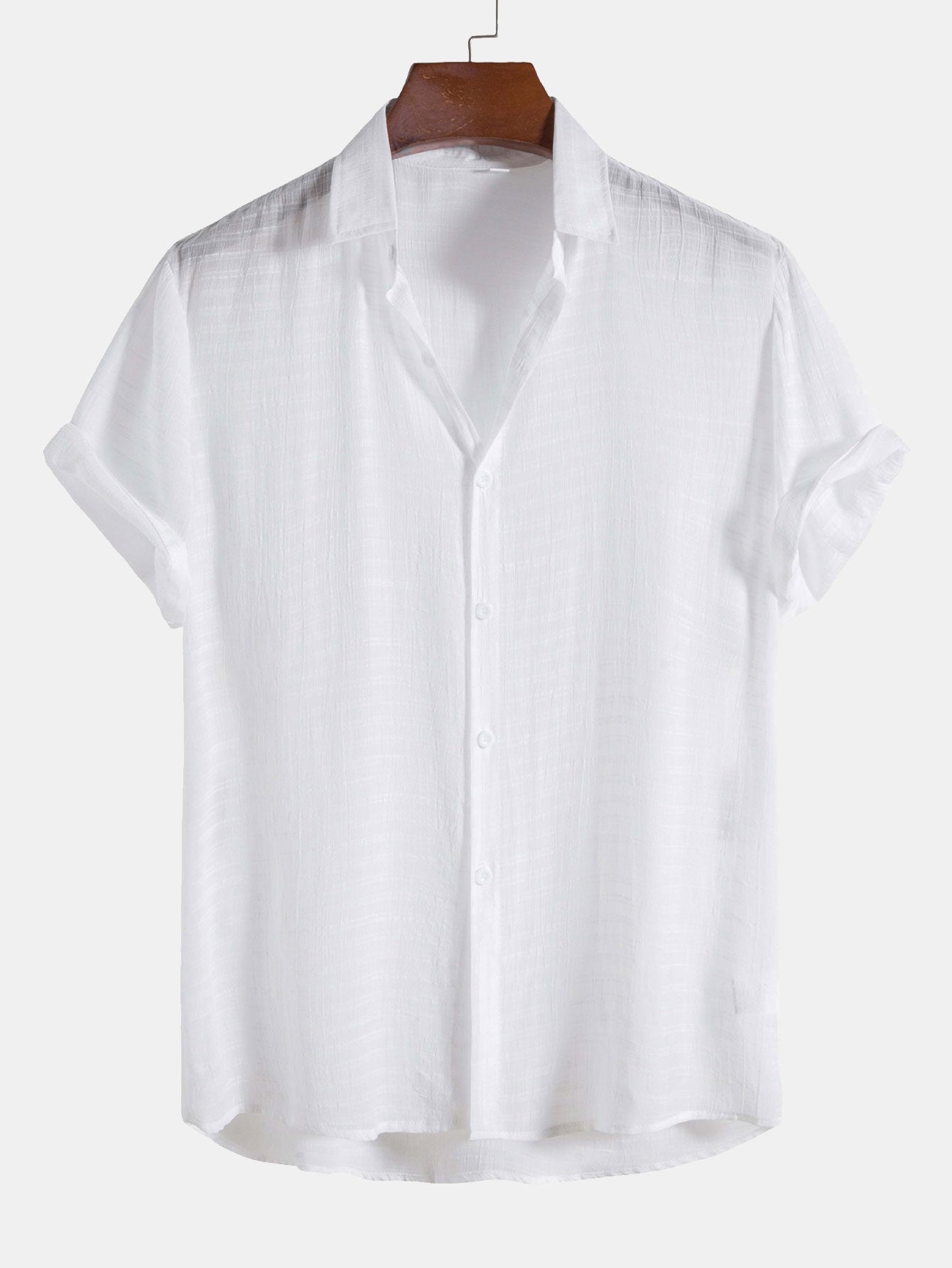 Camisa Textured Fabric de manga corta