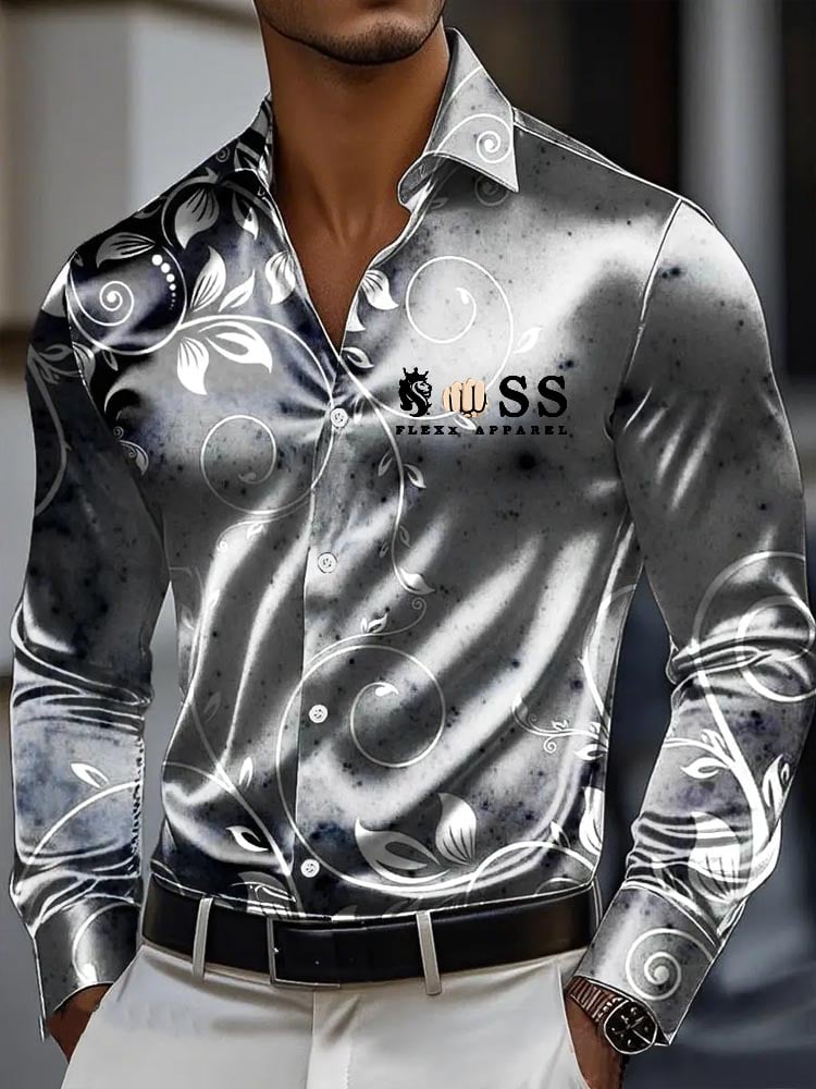 Camisa vintage de manga larga para hombre