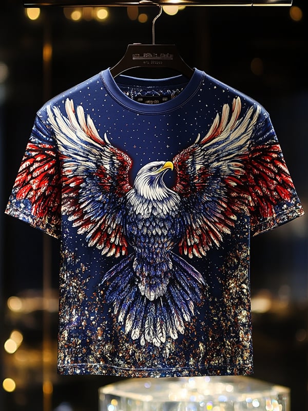 Camiseta ejecutivo Animal Sequin estampado de manga corta para hombre