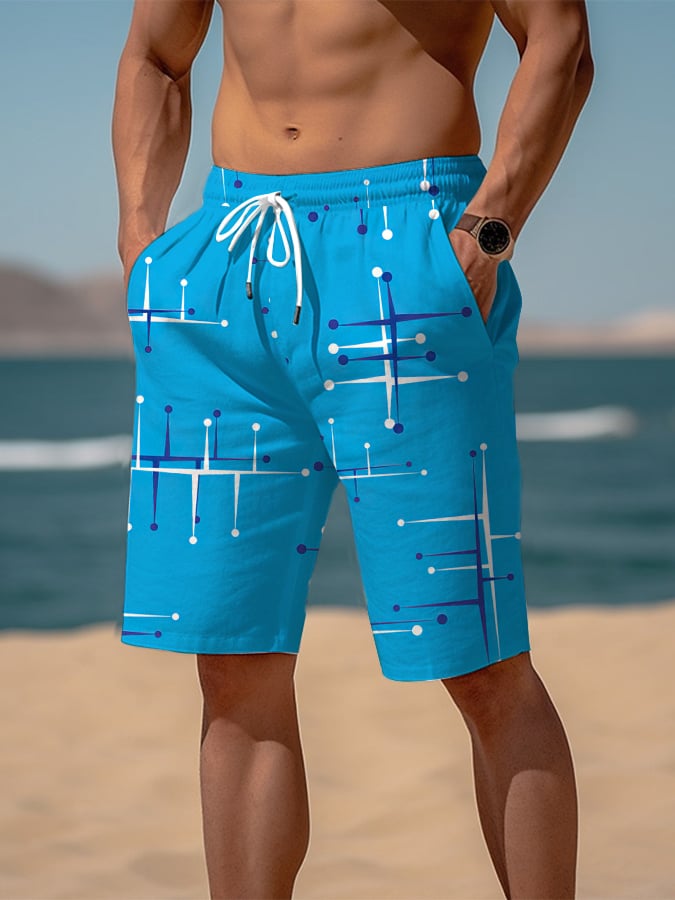 Shorts de modaable Geometric estampado Resort casual (With Pockets) para hombre