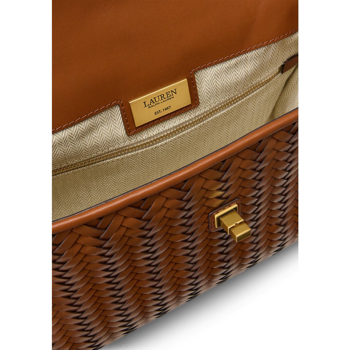 Woven Leather Small Farrah Soft Satchel Bag - 5