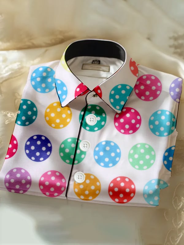Camisa casual Pickleball estampado de manga corta