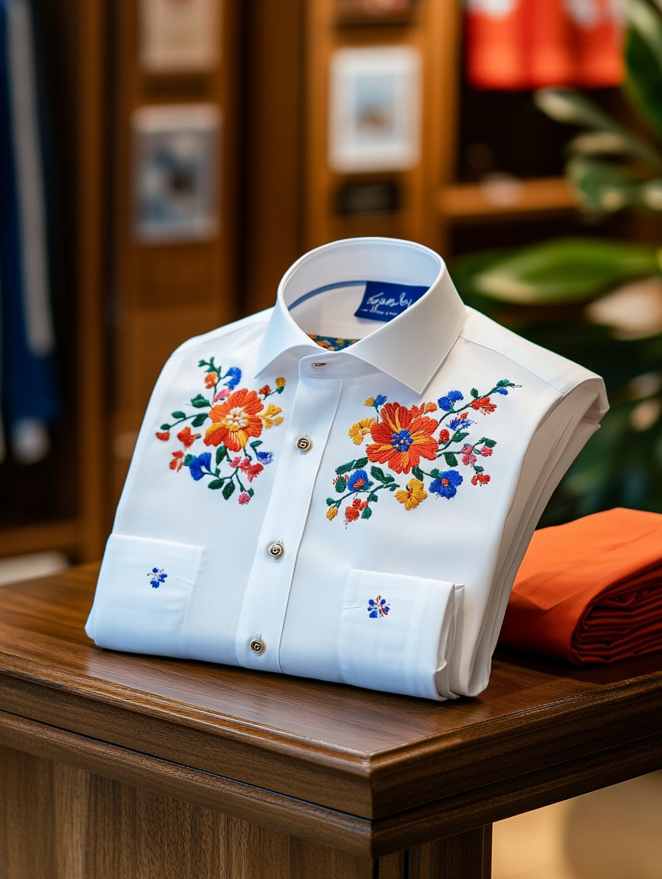 Camisa ejecutivo casual floral solapa de manga corta para hombre