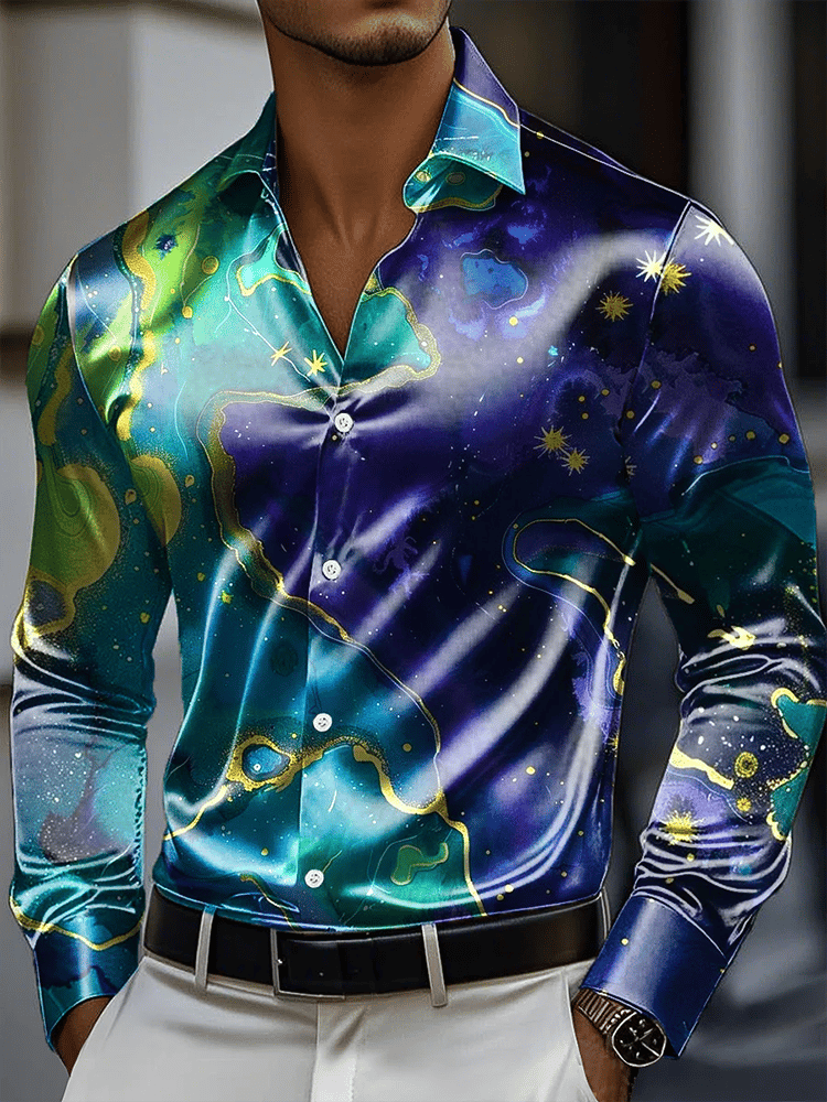 Camisa vintage de manga larga para hombre