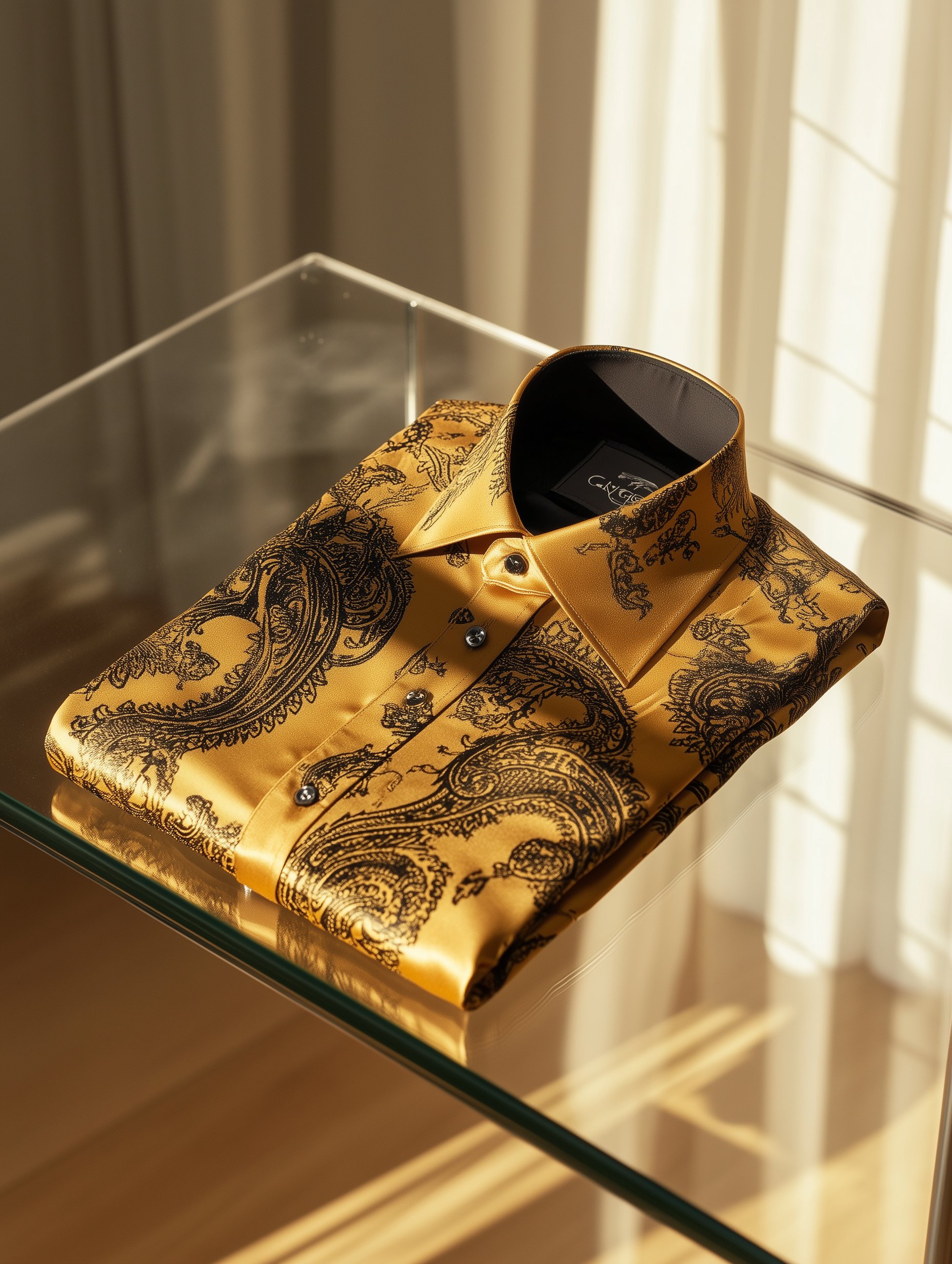 Camisa ejecutivo casual Italy Paisley Old Money solapa de manga corta para hombre