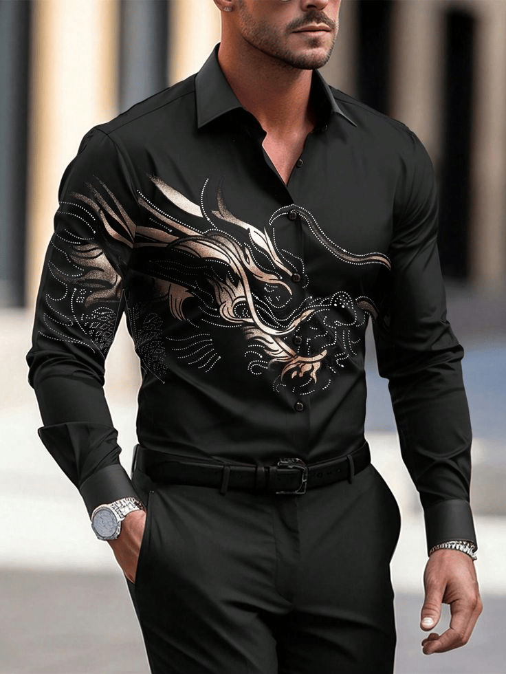 Camisa a cuadros ejecutivo de manga larga para hombre