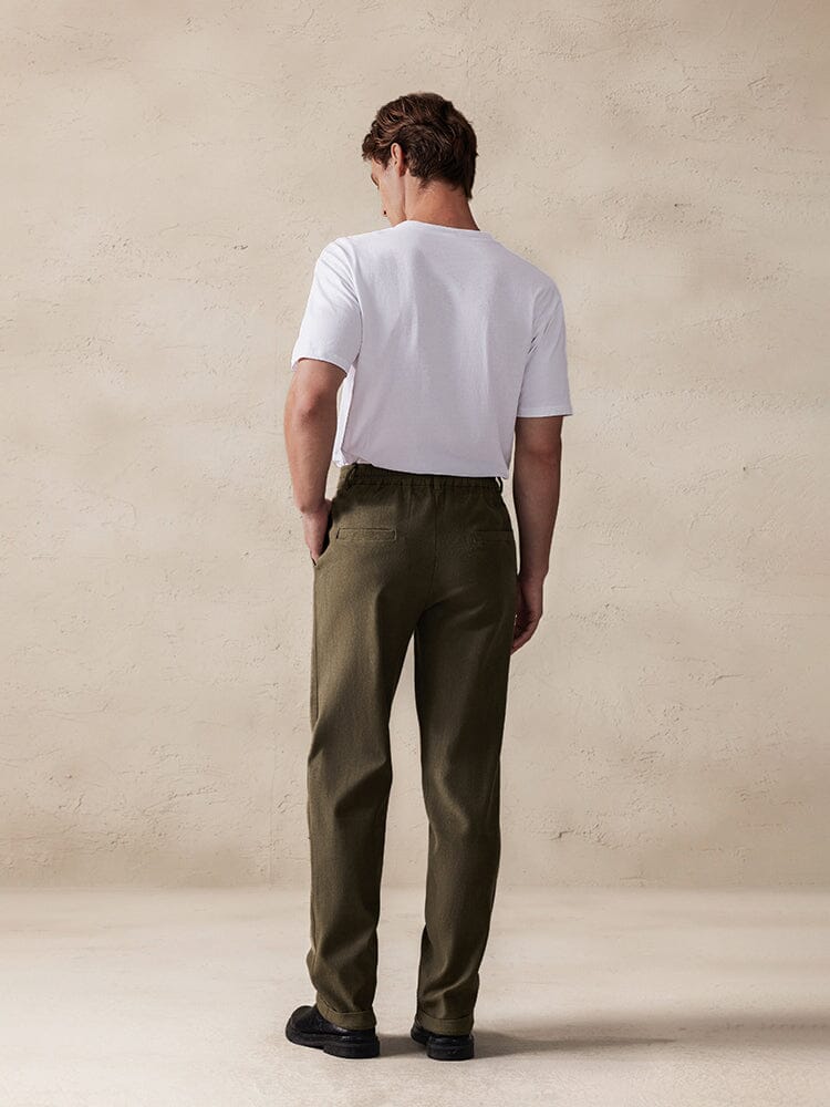 Pantalón casual elástico Suede
