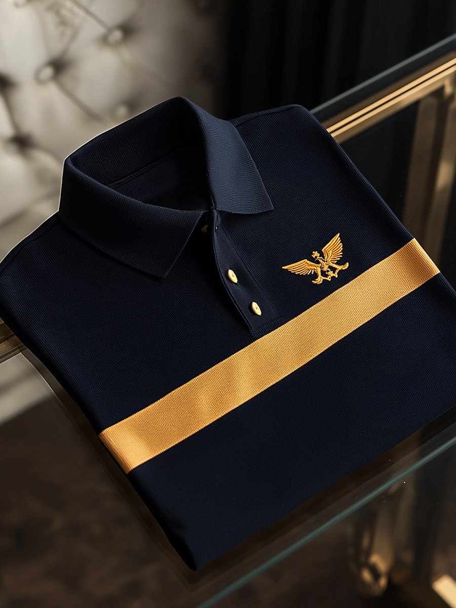 Camisa polo vintage ejecutivo de manga larga para hombre