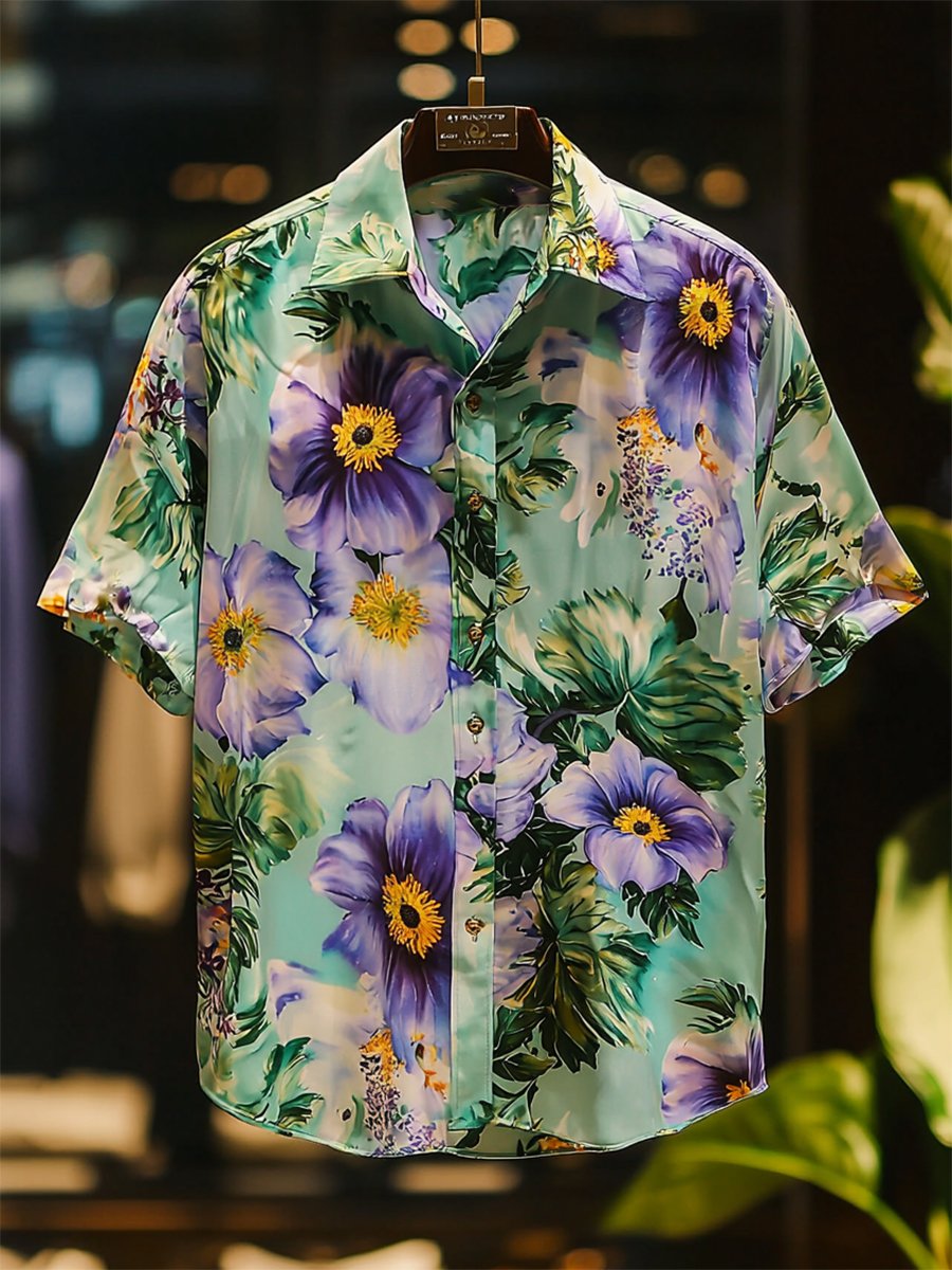 Camisa Resort casual floral Art de manga corta para hombre