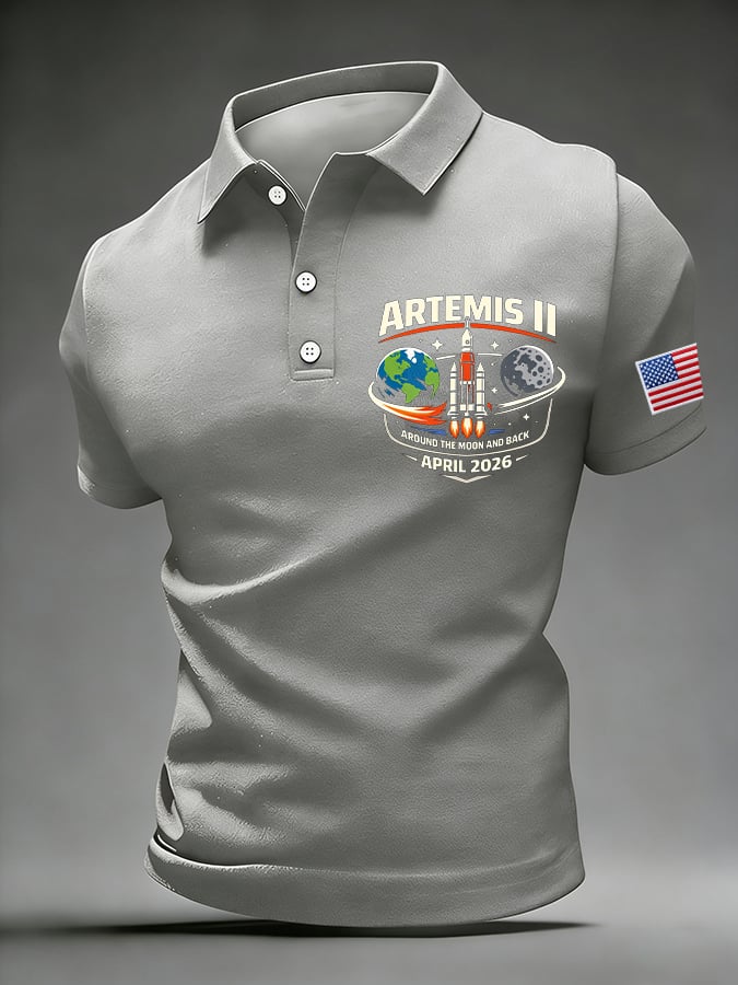 Camisa polo Around The Moon And Back estampado para hombre