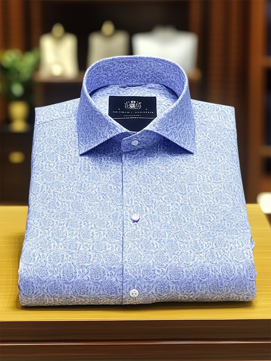 Camisa satén Luxe de manga larga con botones para hombre
