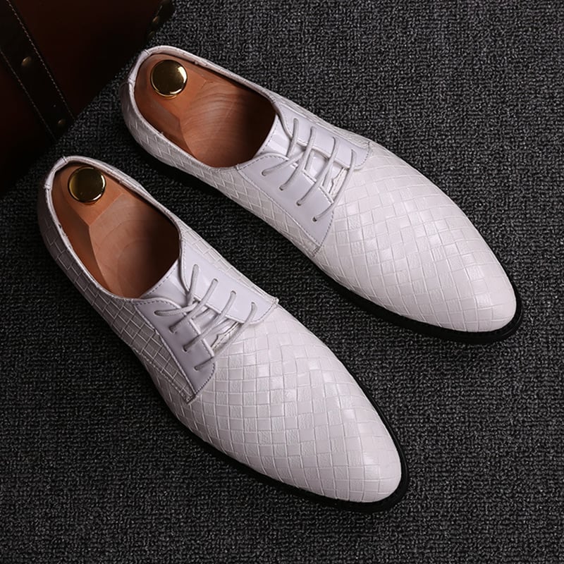 Zapatos ejecutivo casual Pointed Toe Patchpara trabajo a cuadros Faux cuero para hombre