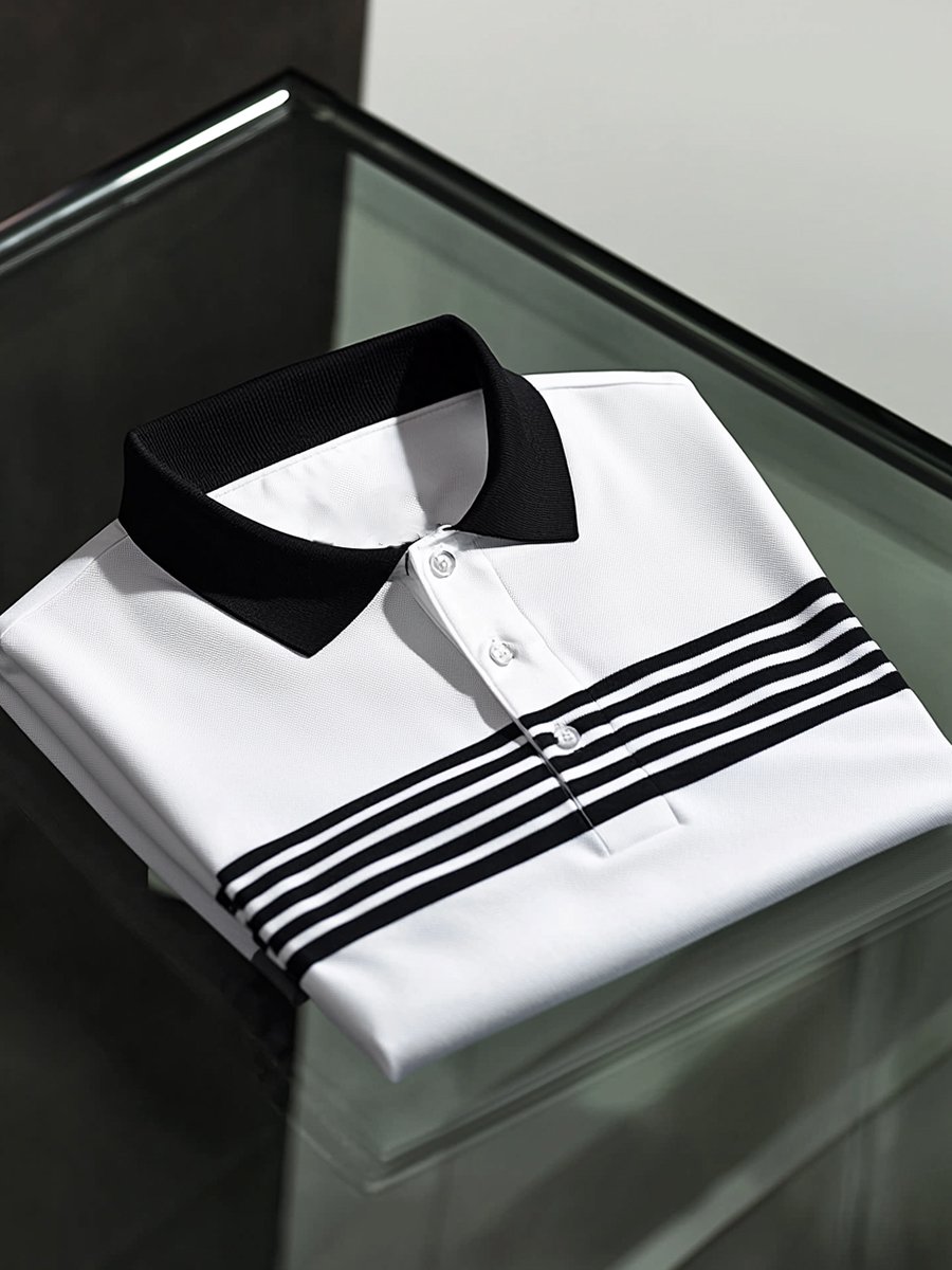 Camisa polo vintage ejecutivo de manga larga para hombre