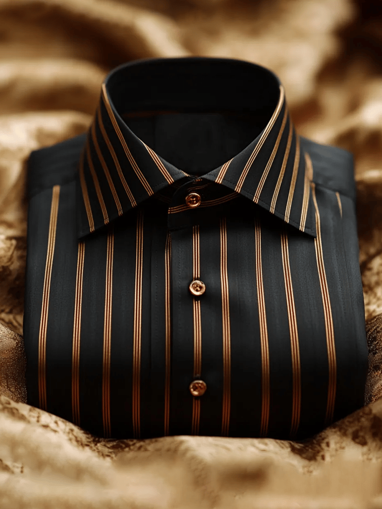 Camisa elegante Romantic a rayas de manga larga para hombre