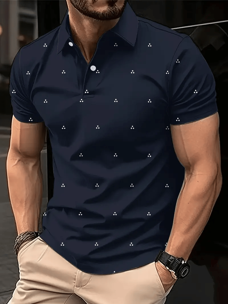 Camisa polo clásico ejecutivo Logo Button de manga corta para hombre