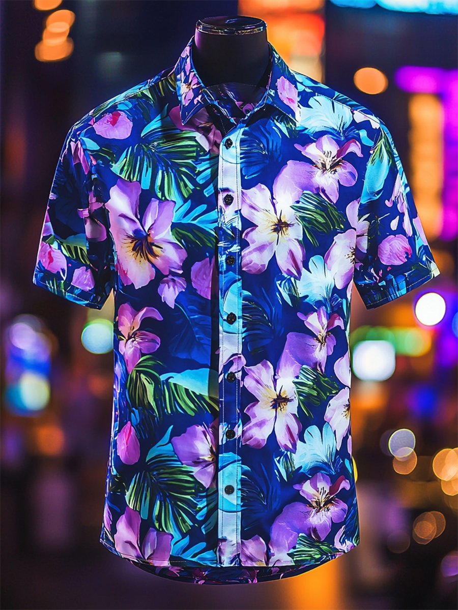 Camisa Resort casual floral Art de manga corta para hombre