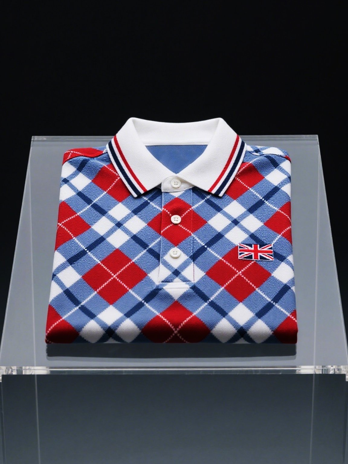 Camisa polo ejecutivo casual Union Jack Button de manga corta para hombre