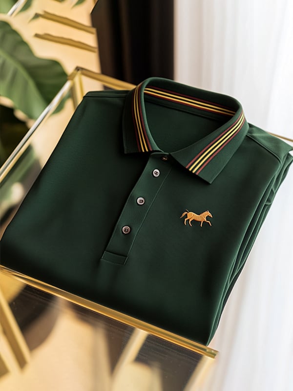 Camisa polo ejecutivo casual Button de manga corta para hombre