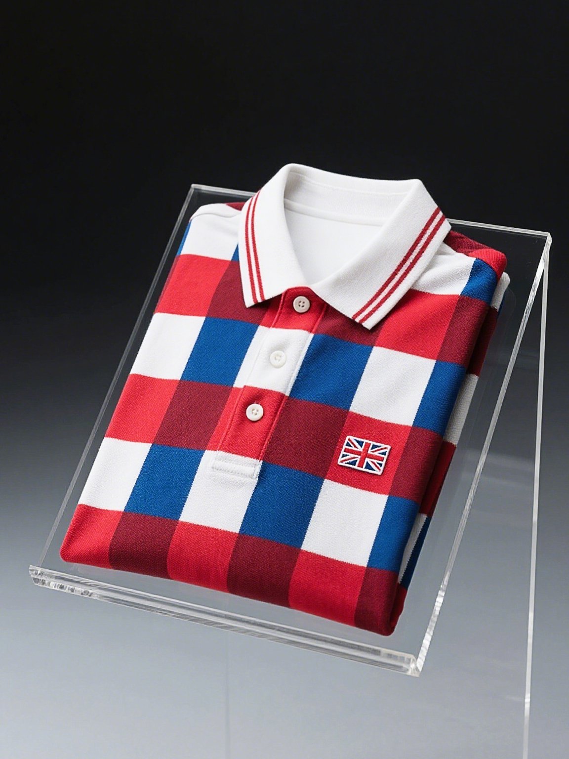 Camisa polo ejecutivo casual Union Jack Button de manga corta para hombre