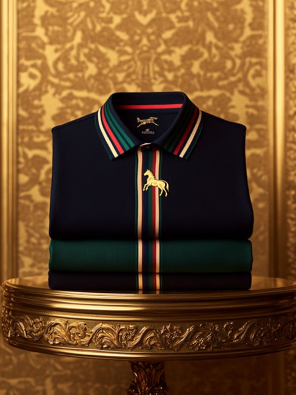 Camisa polo ejecutivo Logo solapa de manga corta para hombre