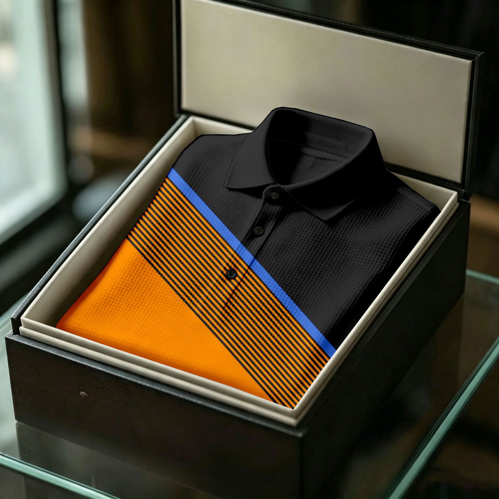 para hombre Color-Blocked de manga corta camisa polo