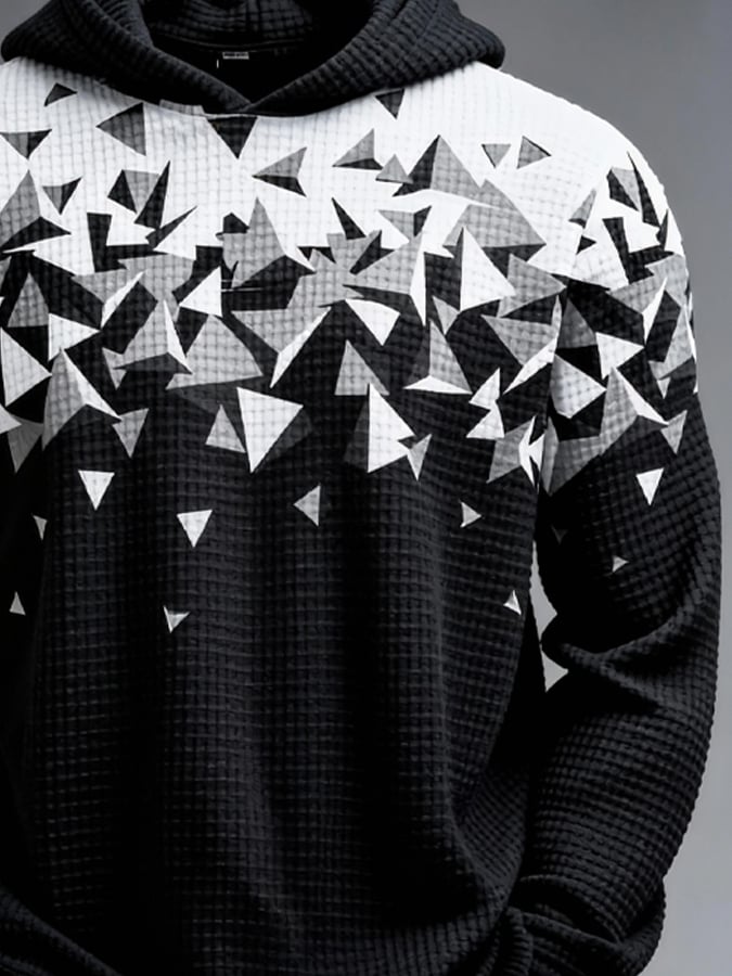 Sudadera retro en bloques de color estampado cierre para hombre