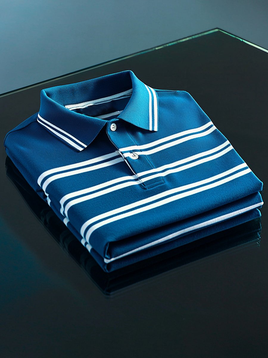 Camisa polo vintage ejecutivo de manga larga para hombre