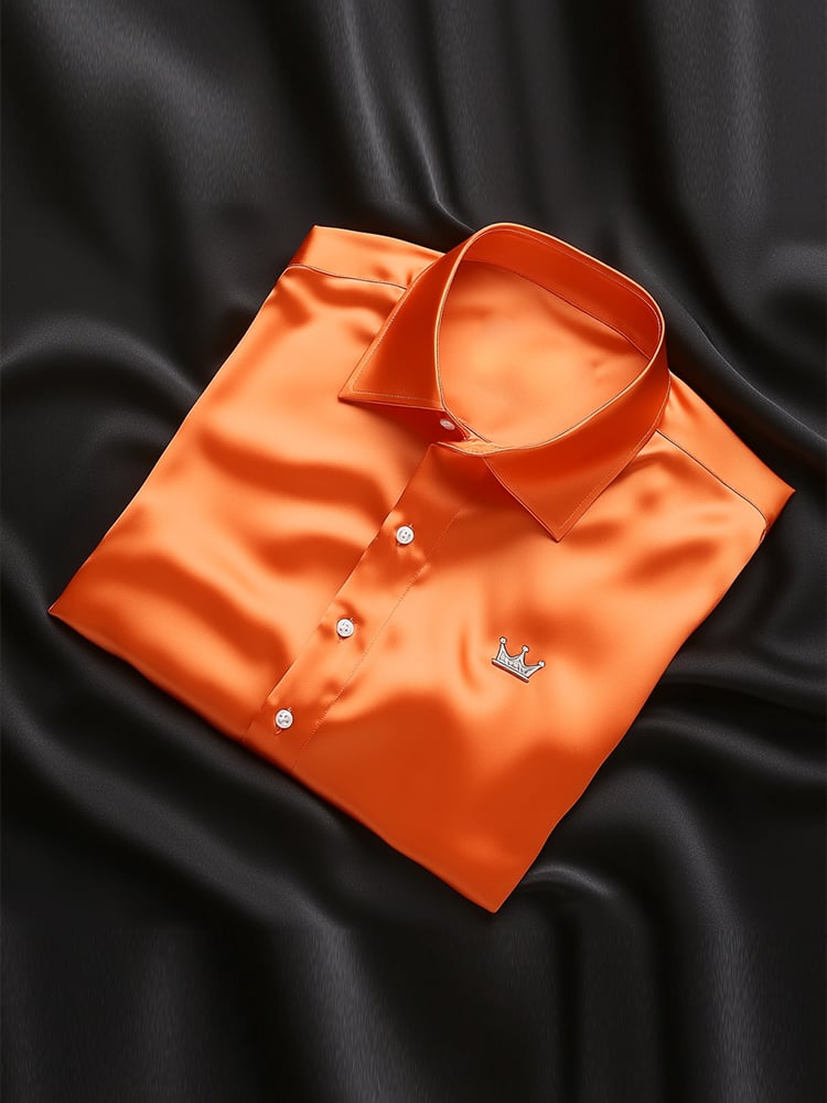 Camisa ejecutivo casual Logo solapa de manga corta para hombre