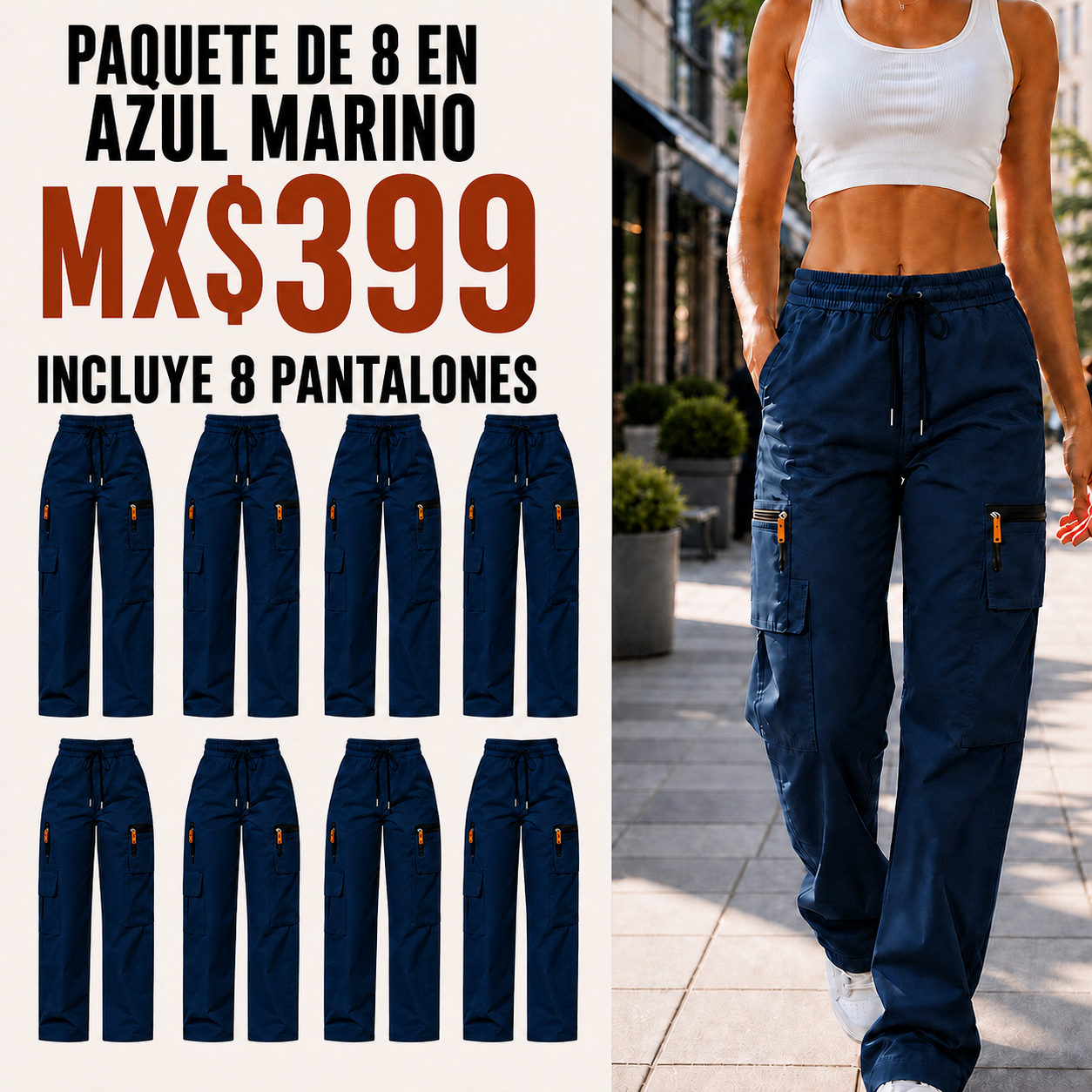 Pantalón cargo transpirable de verano para mujer · vista 11