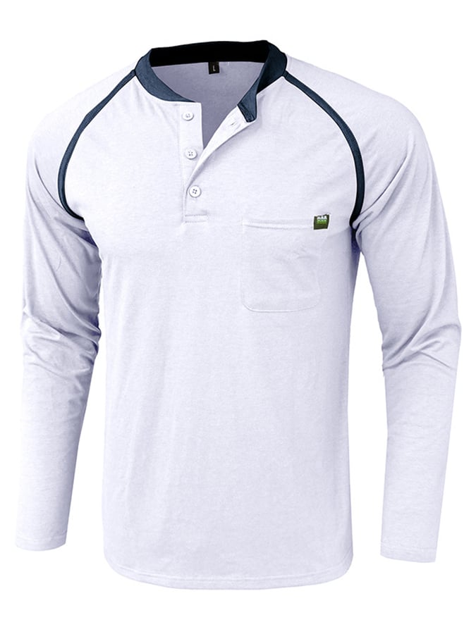 Camisa polo Sports casual Raglan Sleeve Half Button
