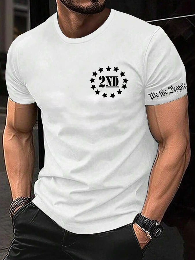Camiseta Independence Day estampado cuello redondo para hombre