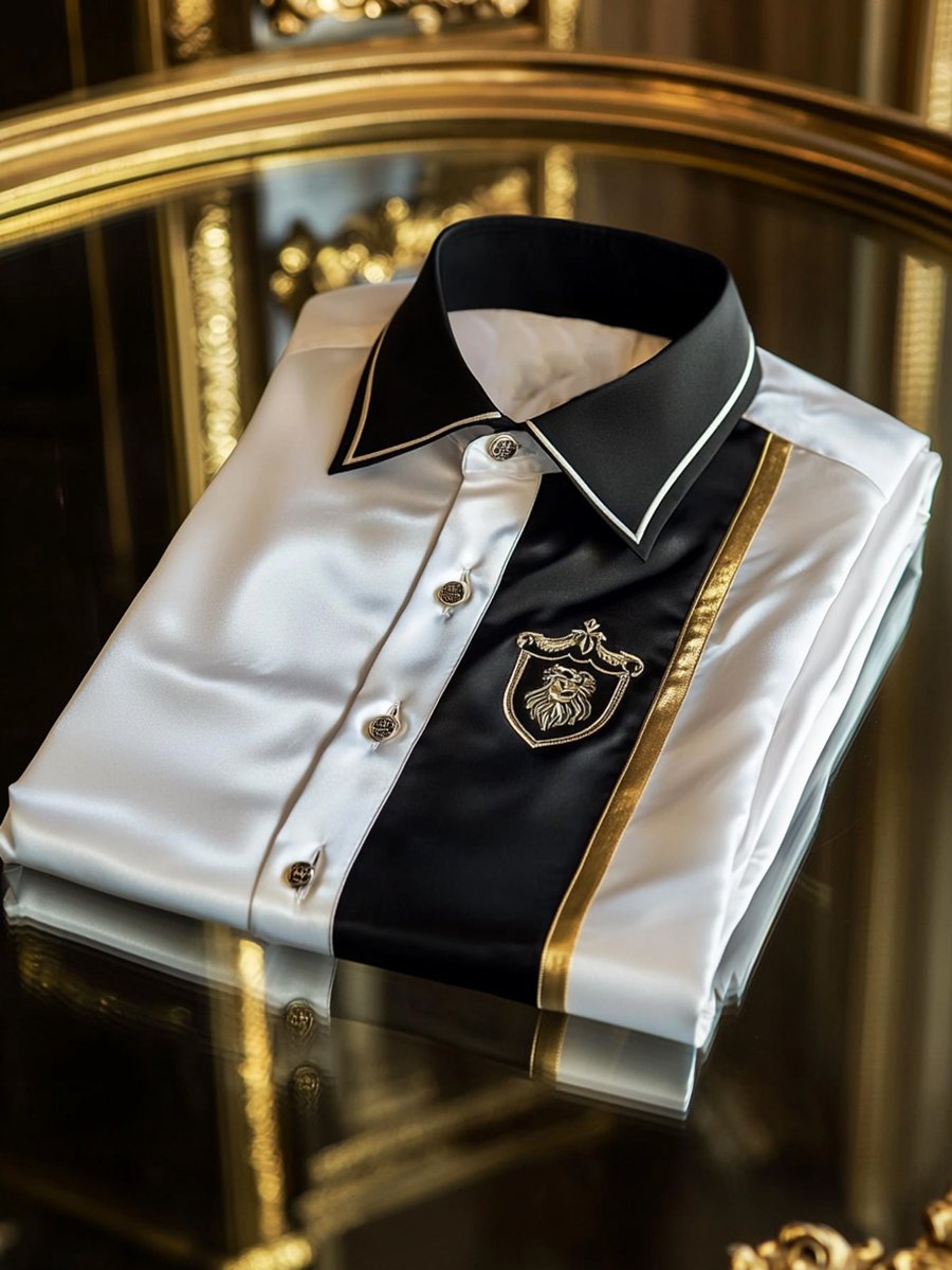 Camisa satén de lujo ejecutivo de manga larga para hombre