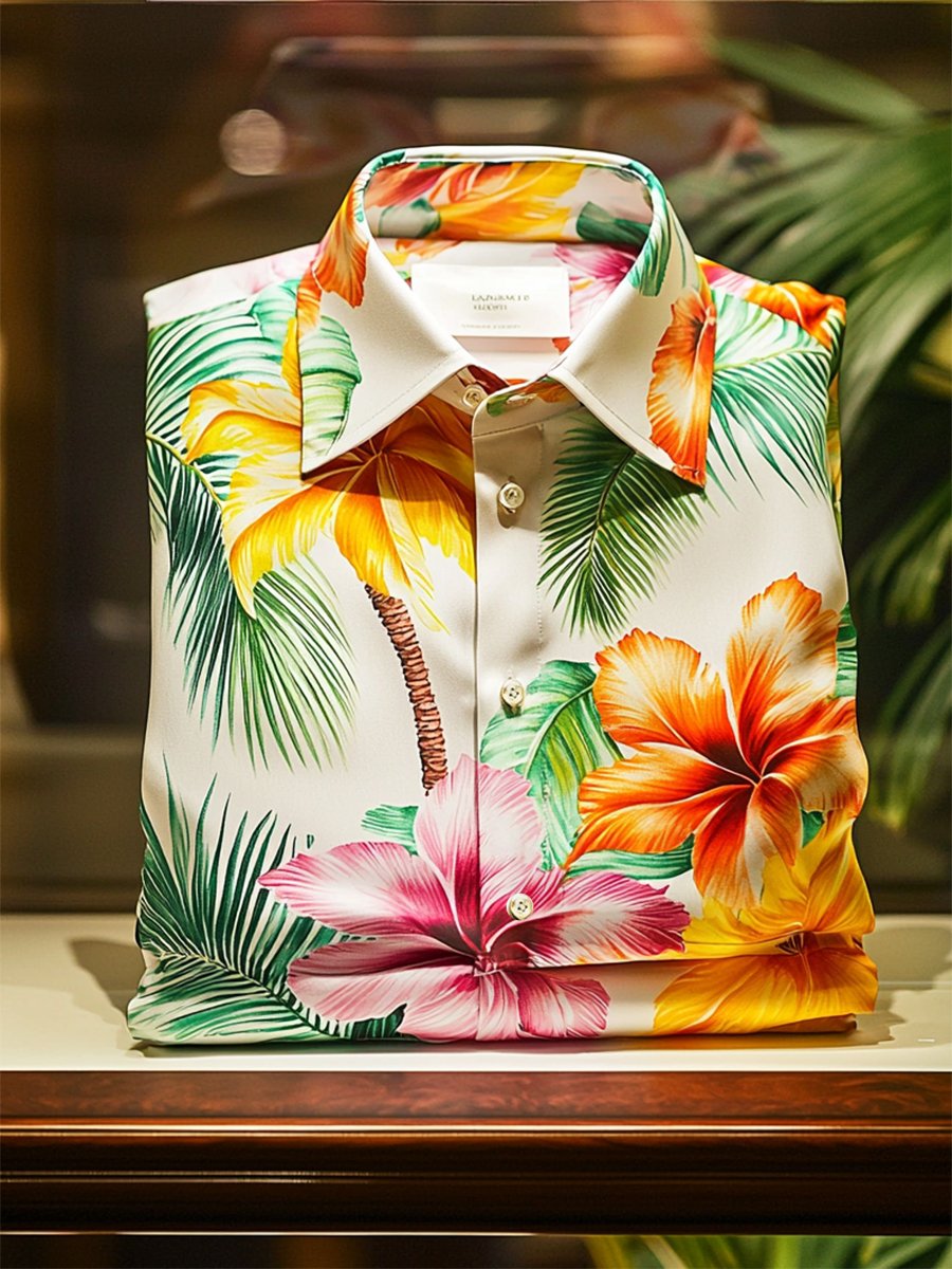 Camisa satén Luxe de manga larga con botones para hombre